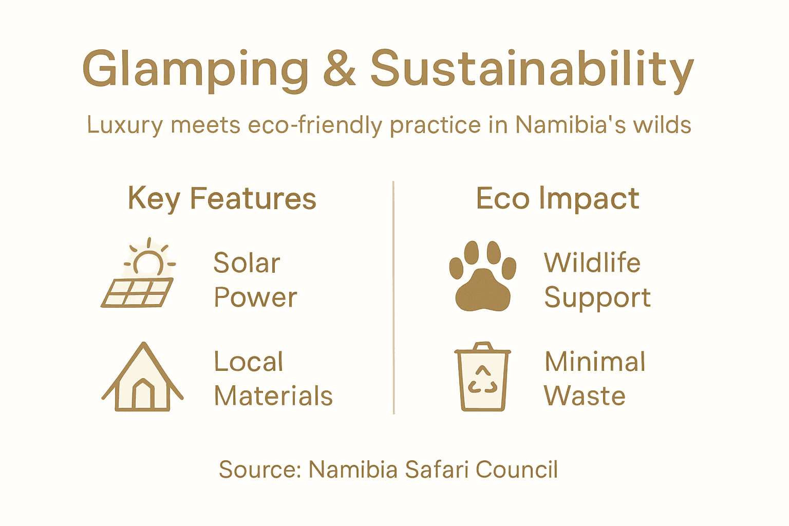 Infographic comparing glamping sustainability features