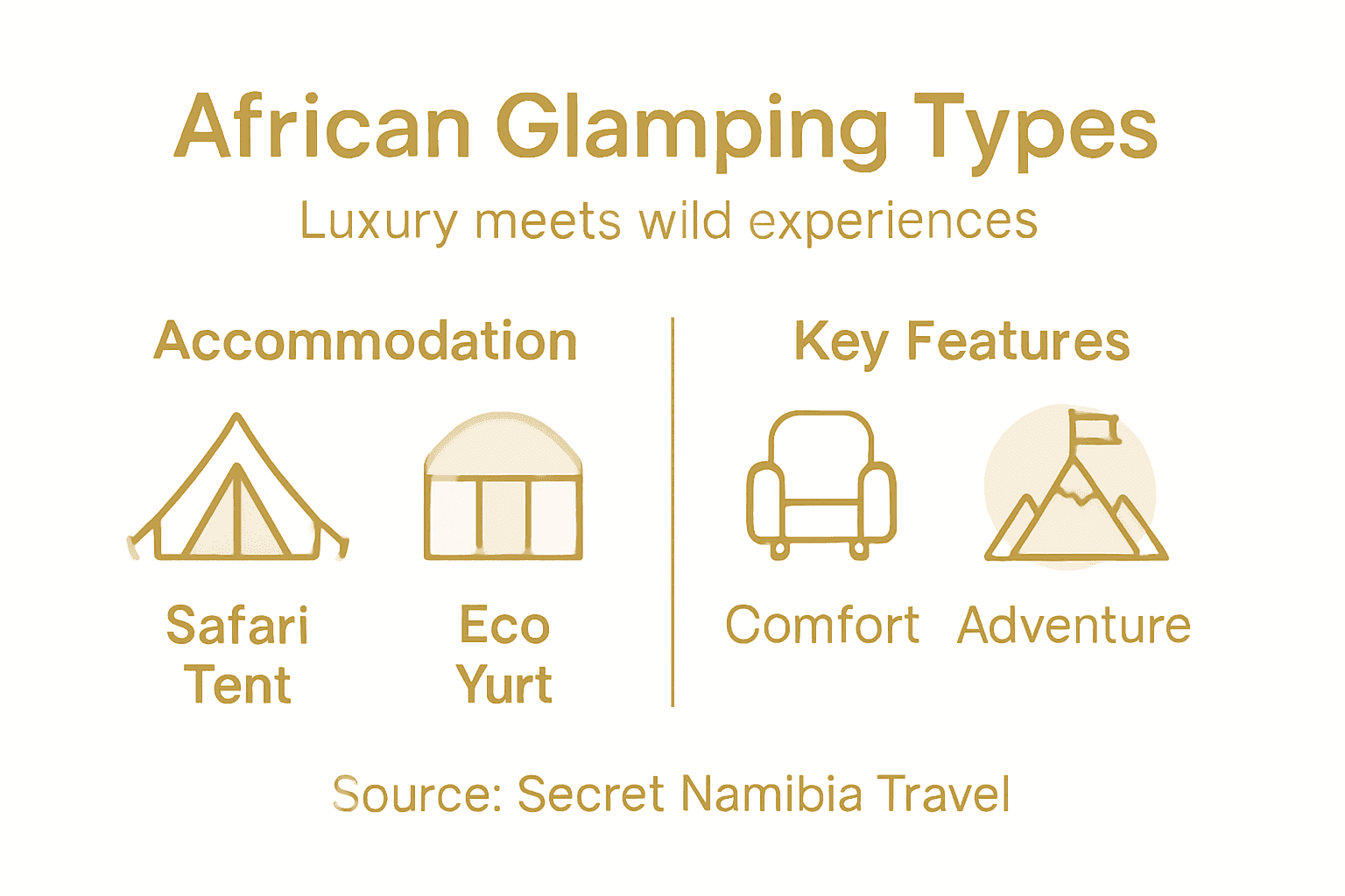 Infographic showing African glamping accommodation types