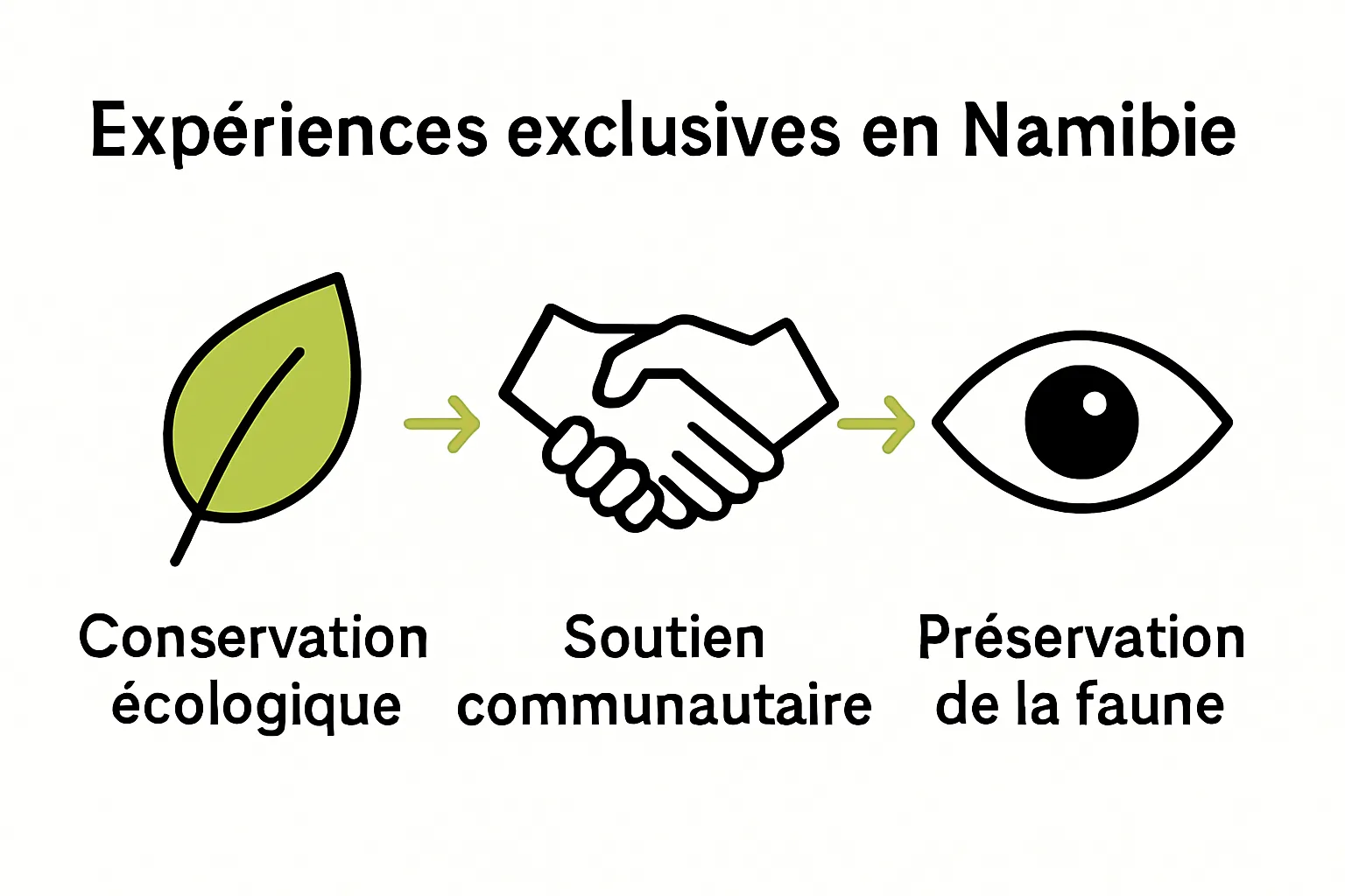 Ecology, community, and wildlife icons showing experience impact