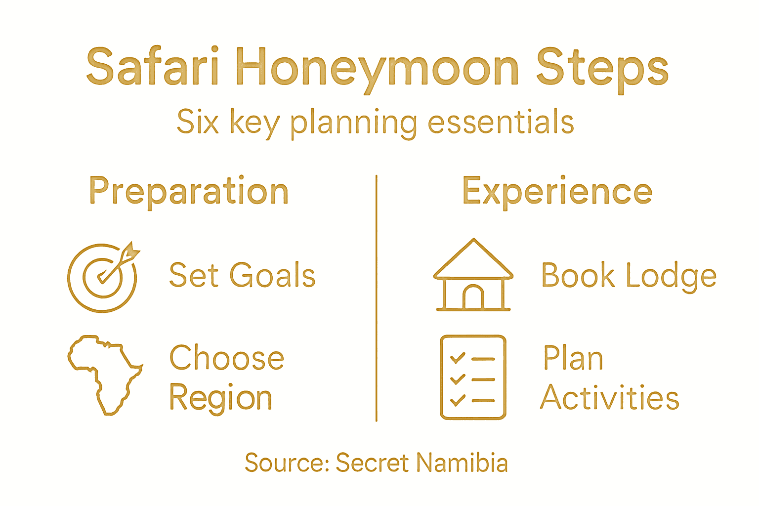 Step-by-step safari honeymoon infographic