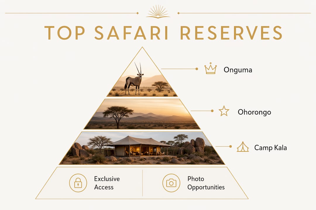 Infographic ranking Namibian private safari reserves