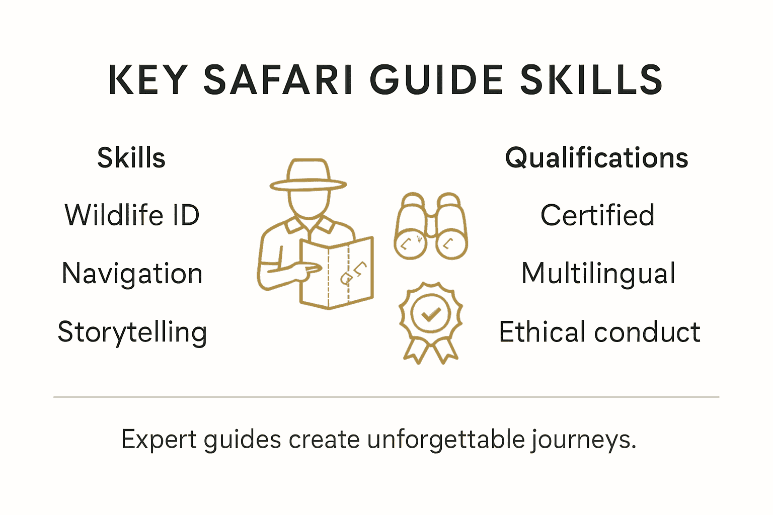 Infographic of safari guide core skills