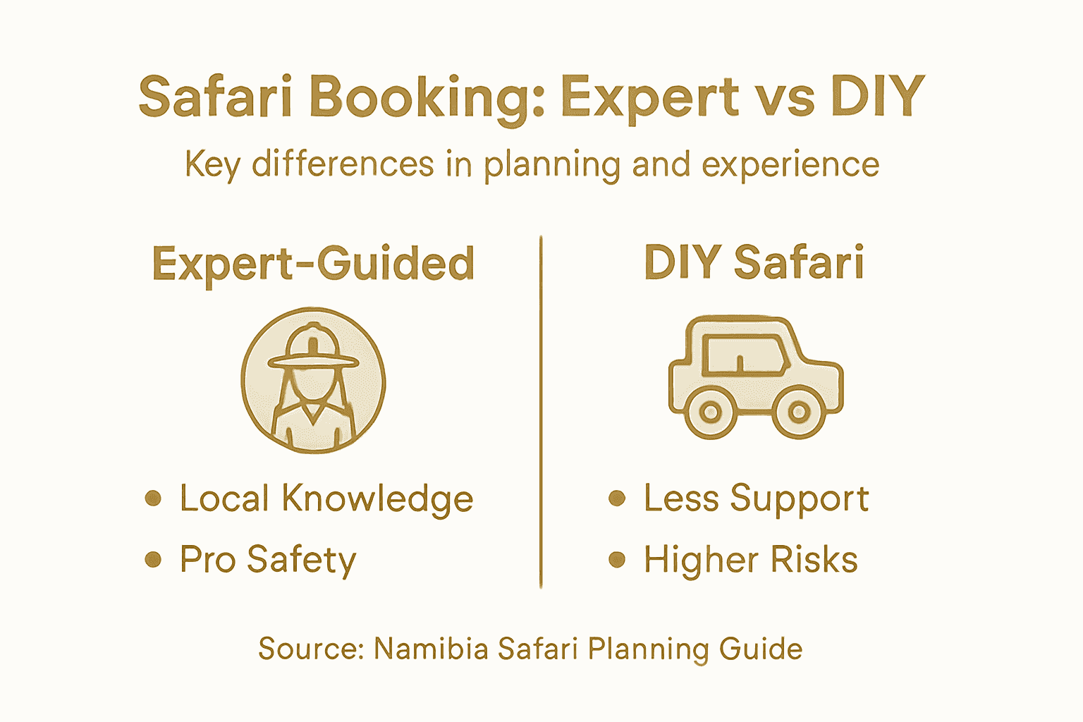Infographic compares expert and self-booked safaris