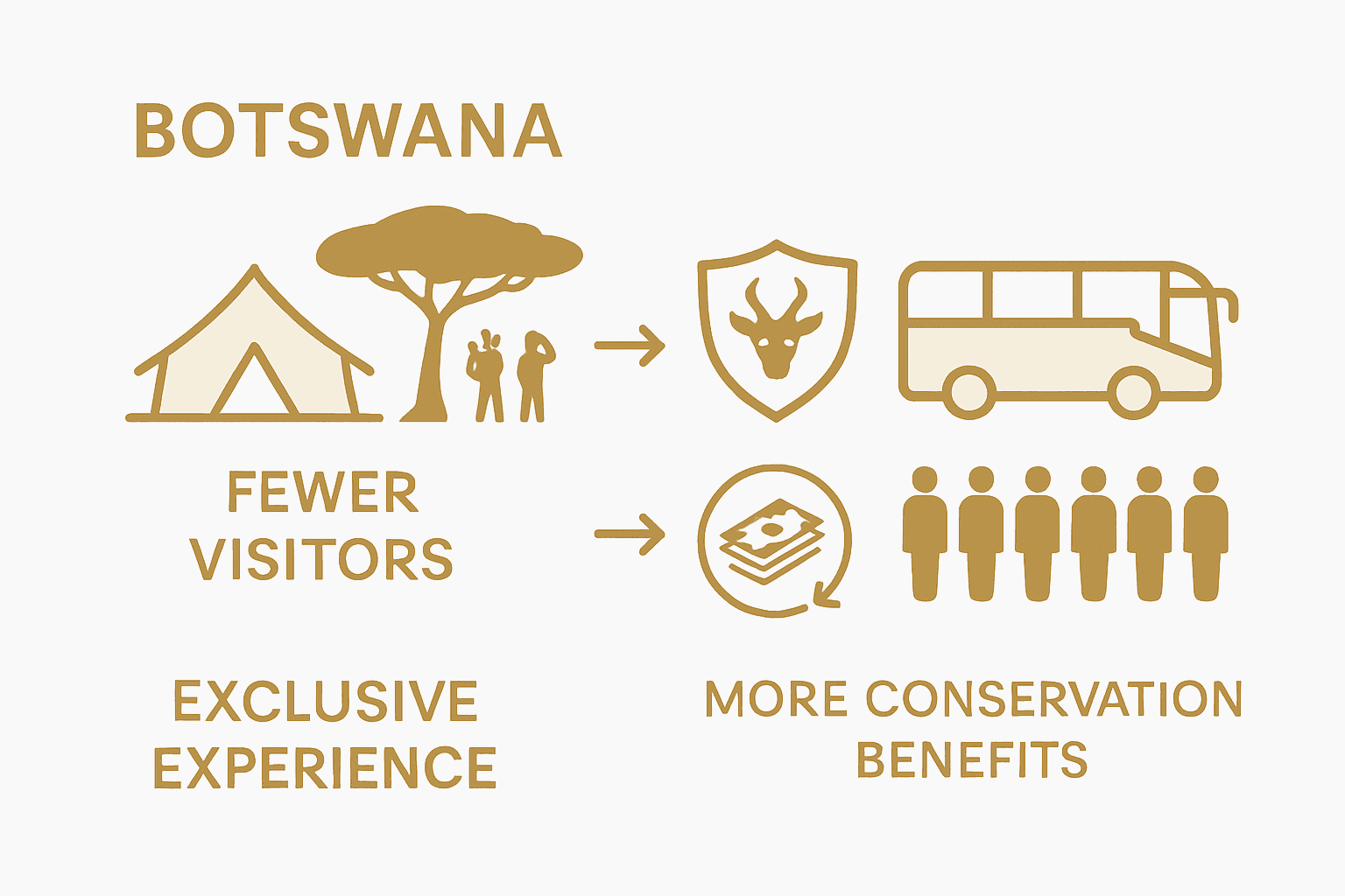 Infographic comparing tourism models Botswana