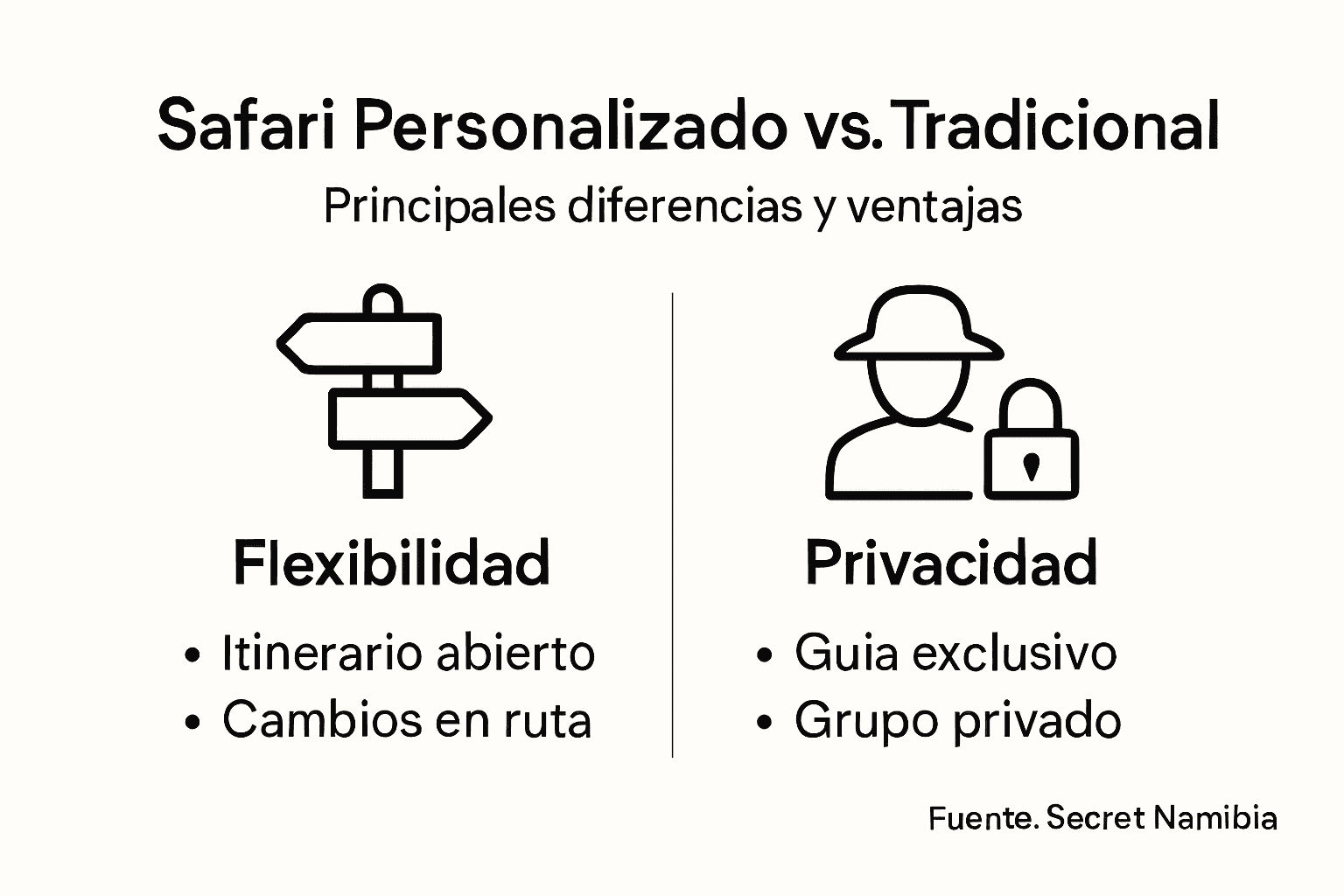 Infografía: ¿En qué se diferencian un safari a medida y uno tradicional?