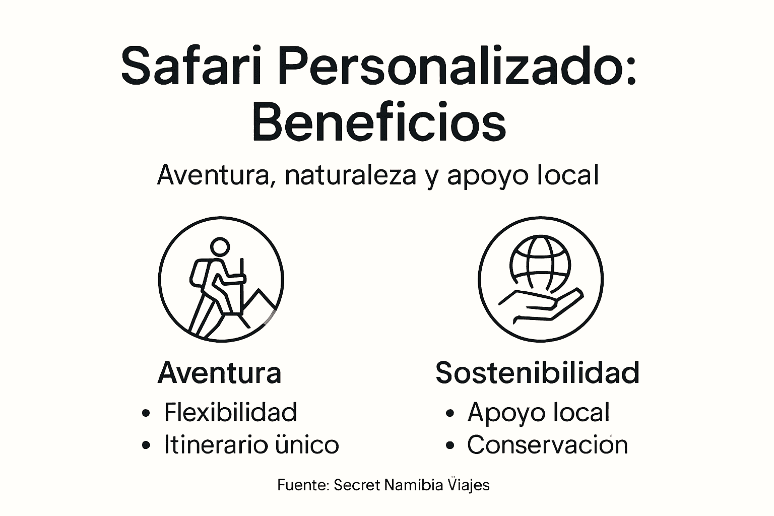 Infografía: Razones para elegir un safari a medida en Namibia