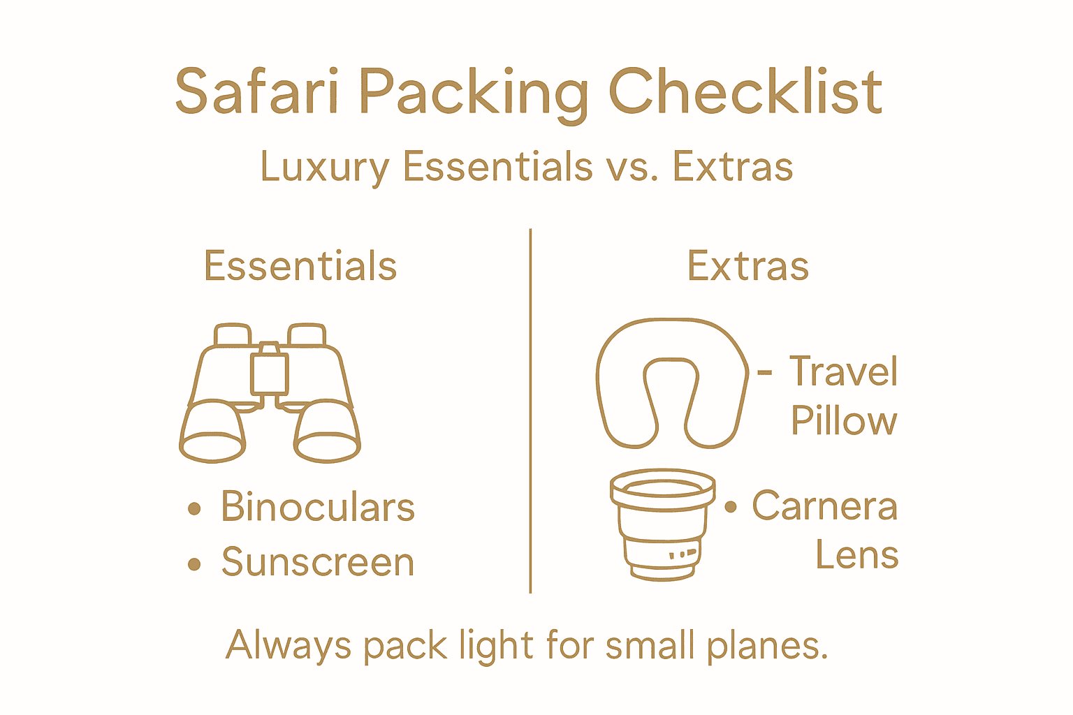 Infographic of luxury safari packing essentials