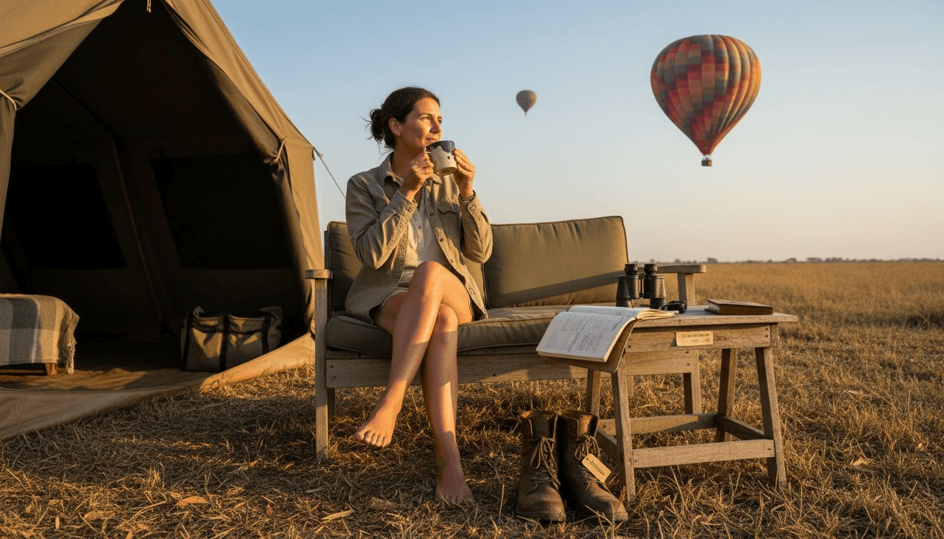 Experiencia de safari de lujo con vistas panorámicas en globo aerostático