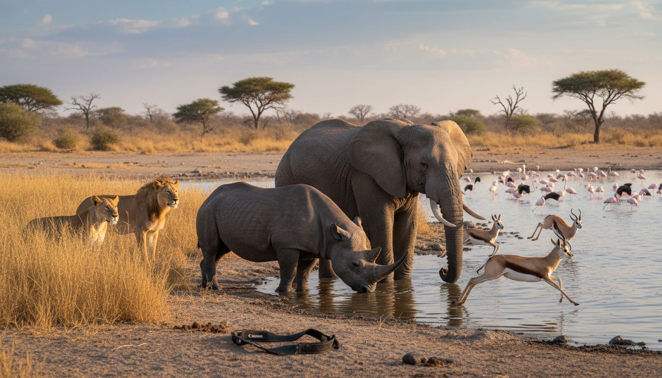 Etosha wildlife waterhole