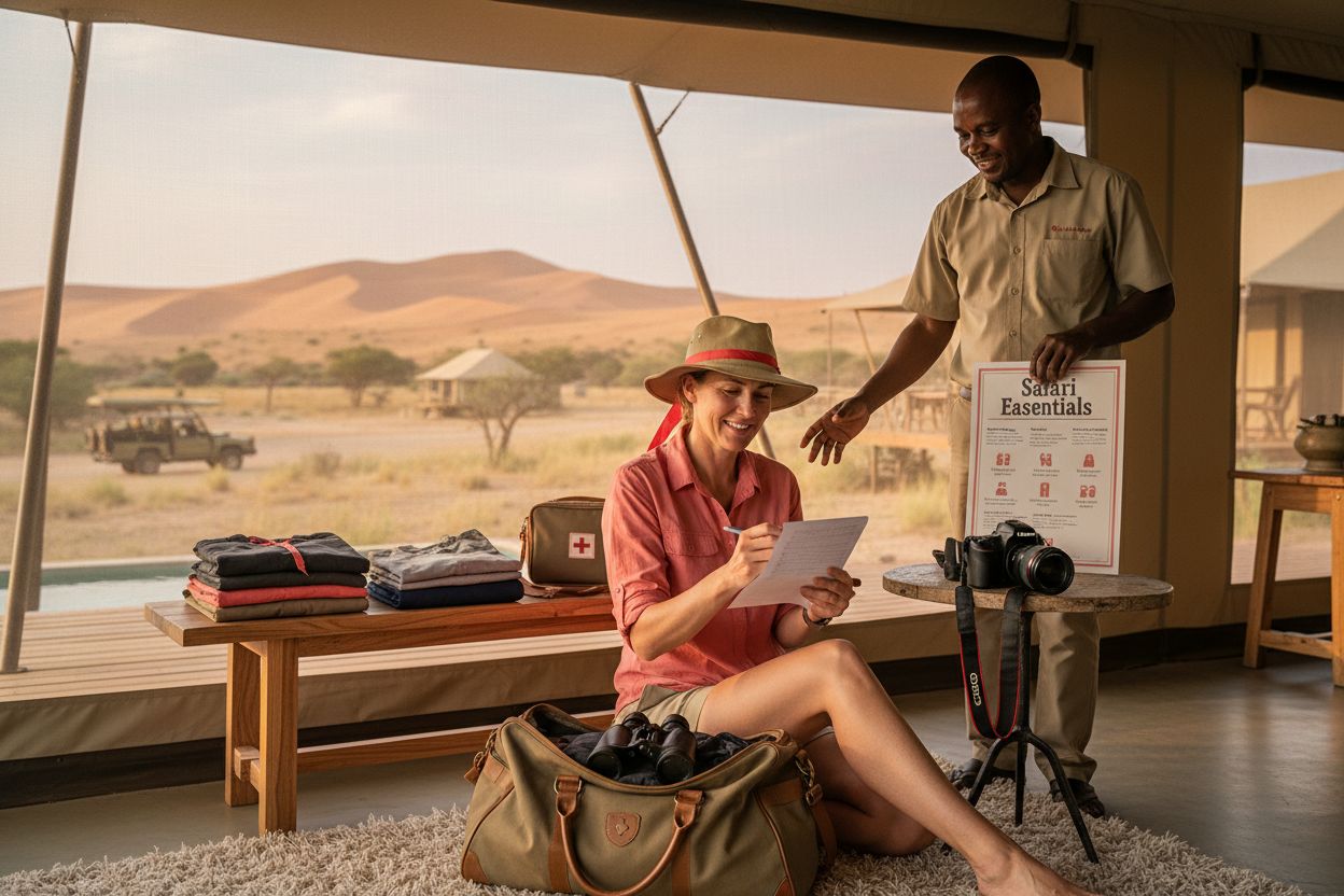 Namibia safari packing demonstration