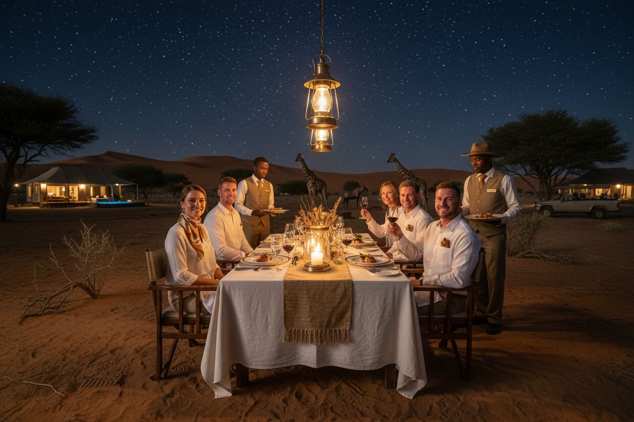private safari dining Namibia
