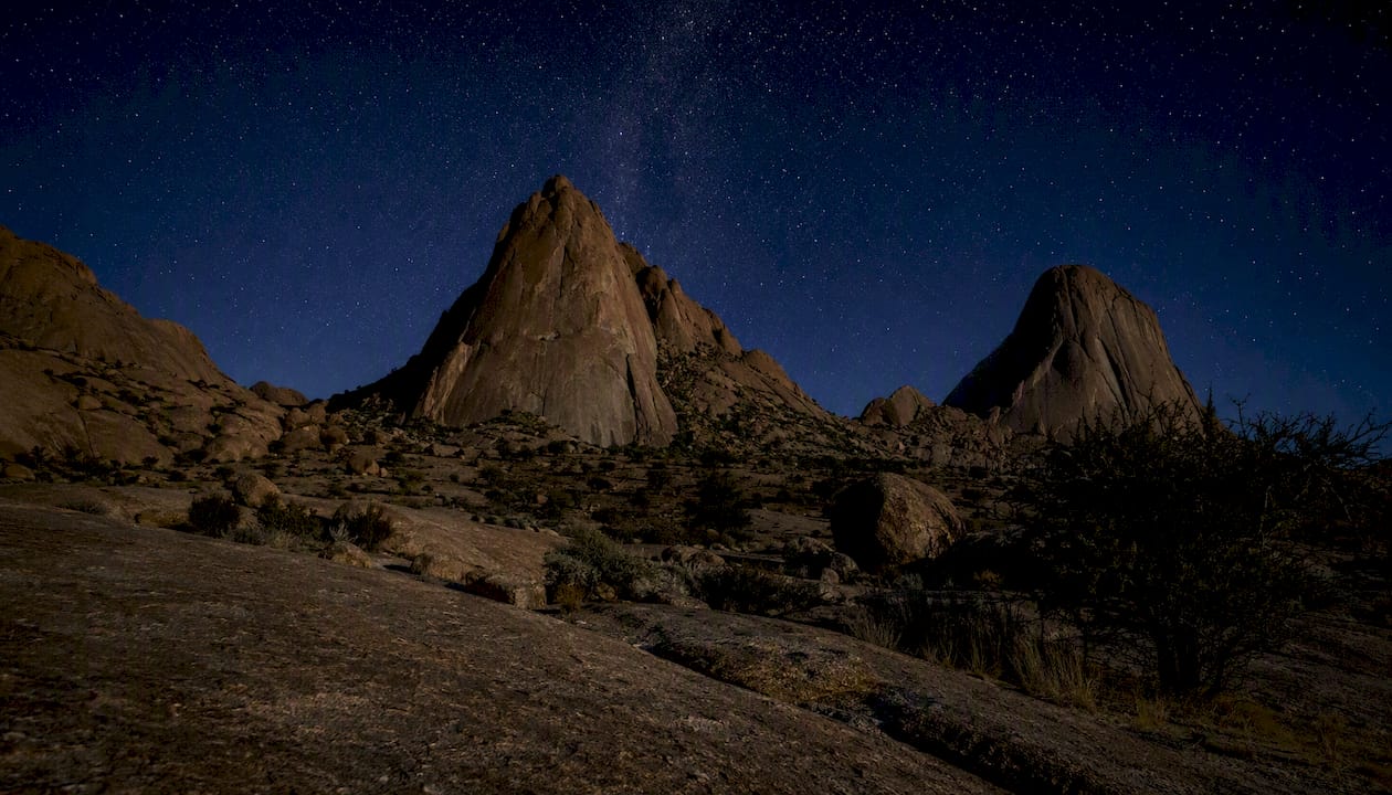 Granite domes of Spitzkoppe under Milky Way stars