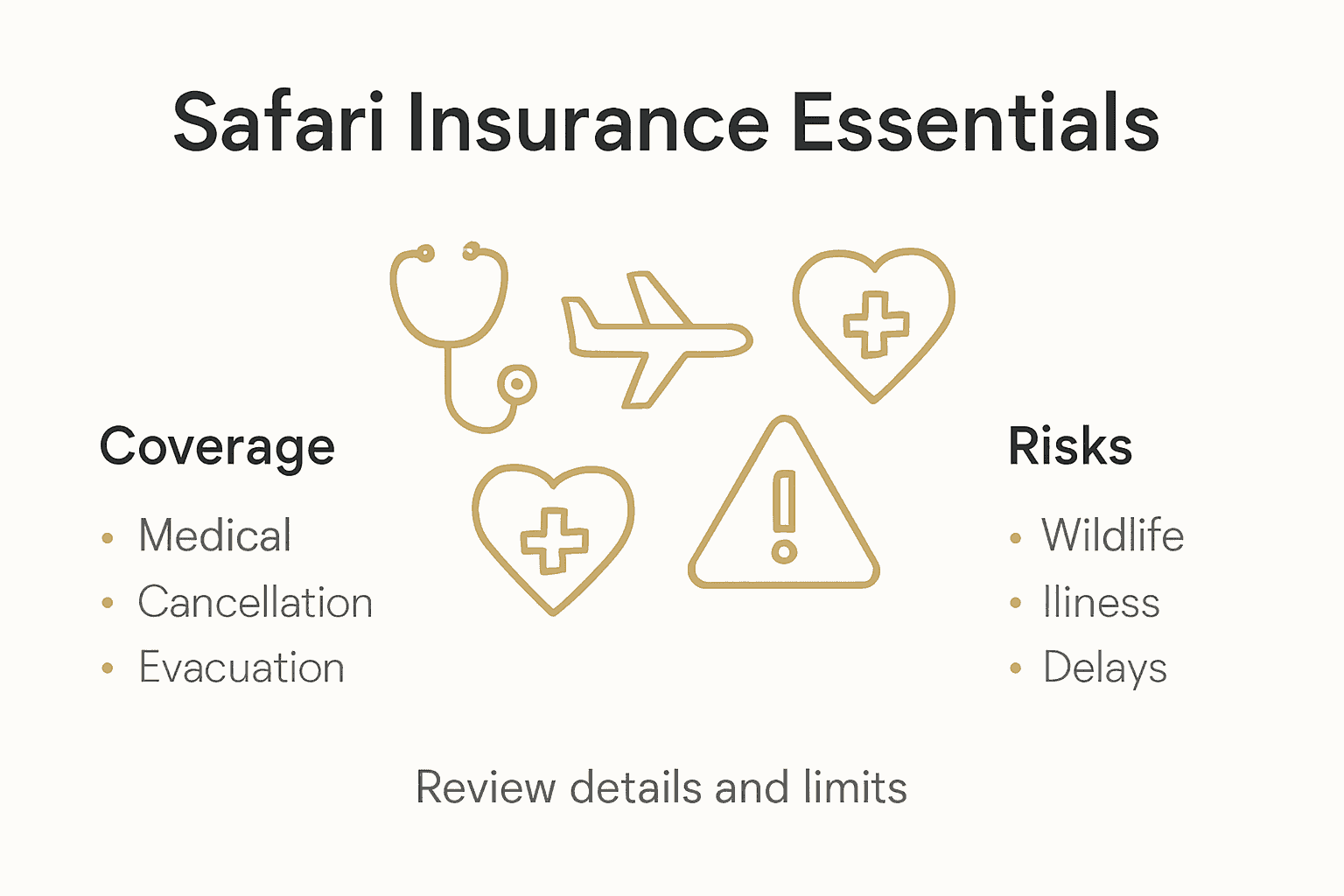 Infographic outlining essential safari travel insurance features