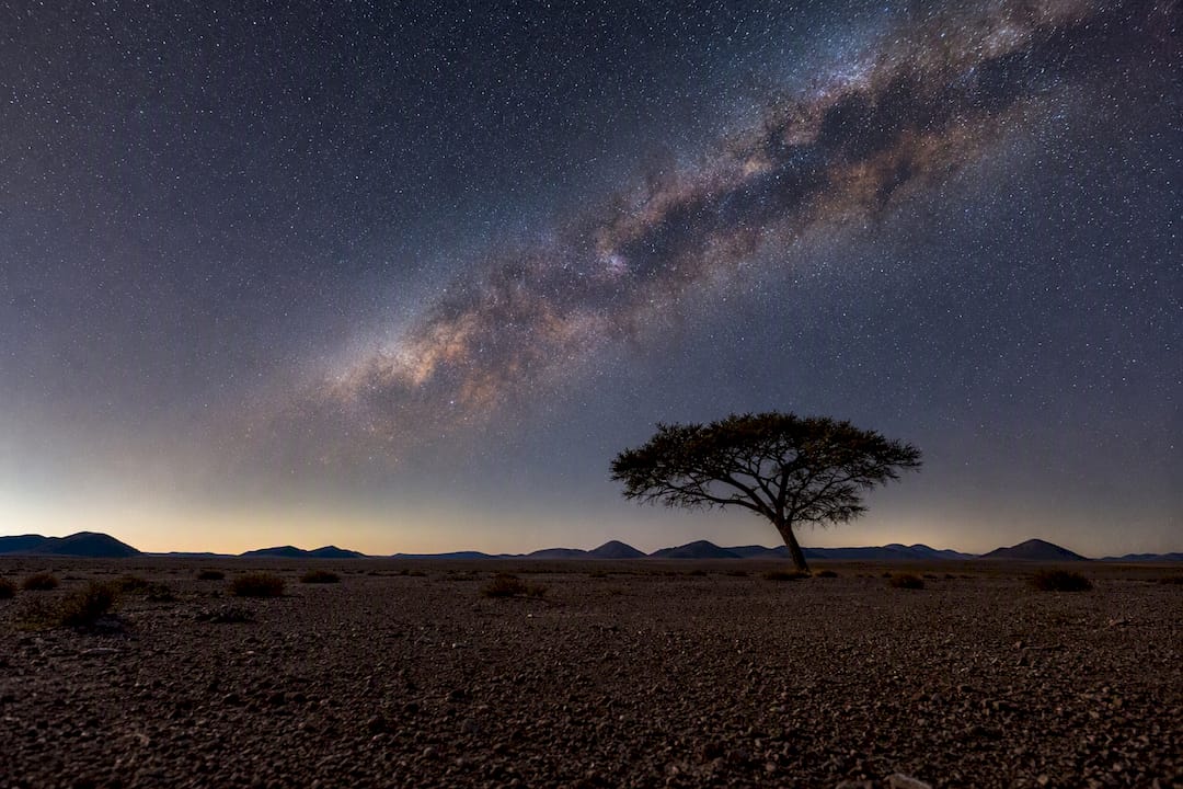 Milky Way over NamibRand desert plains