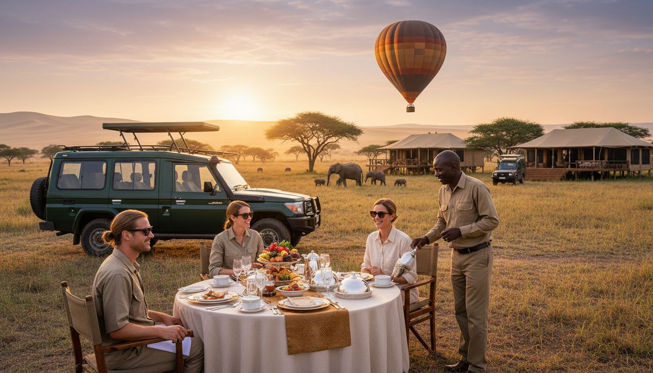 luxury safari sunrise