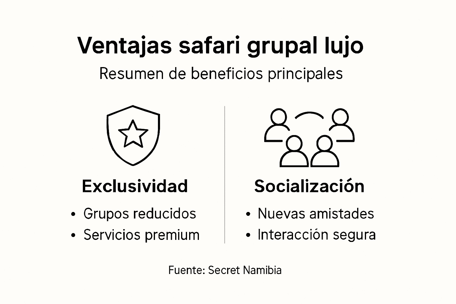 Infografía: descubre por qué viajar en un safari de lujo en grupo es una experiencia única