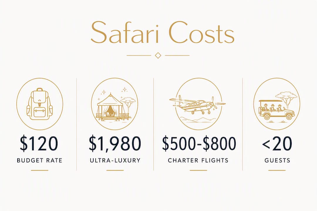 Infographic showing Namibia safari costs and inclusions