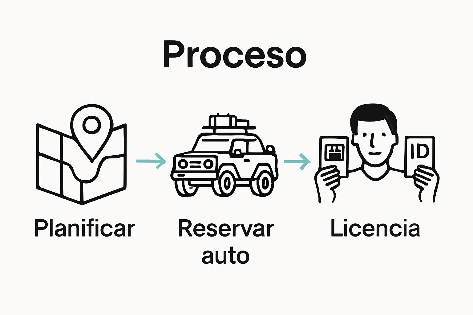 Three-step Namibia self-drive preparation visuals: map, 4x4 vehicle, driving permit